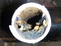 Dry fire sprinkler pipe with internal corrosion.