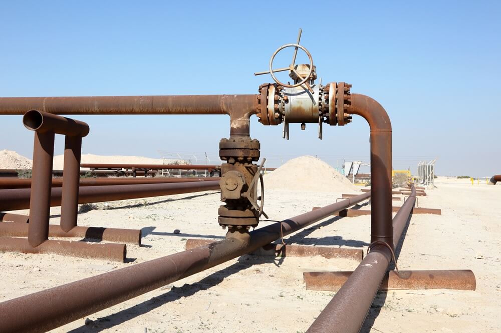 Figure 1. Old, rusty pipeline flanges.