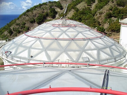 Figure 3. Geodesic dome roof with Justrite SC-3900 industrial coating. 