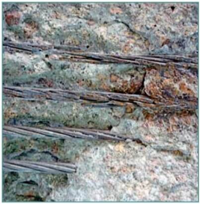 Figure 1. Typical chloride induced deterioration of the prestressed concrete beams.