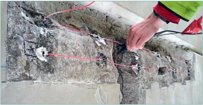 Figure 2. Typical hybrid anode installation on a prestressed concrete beam.