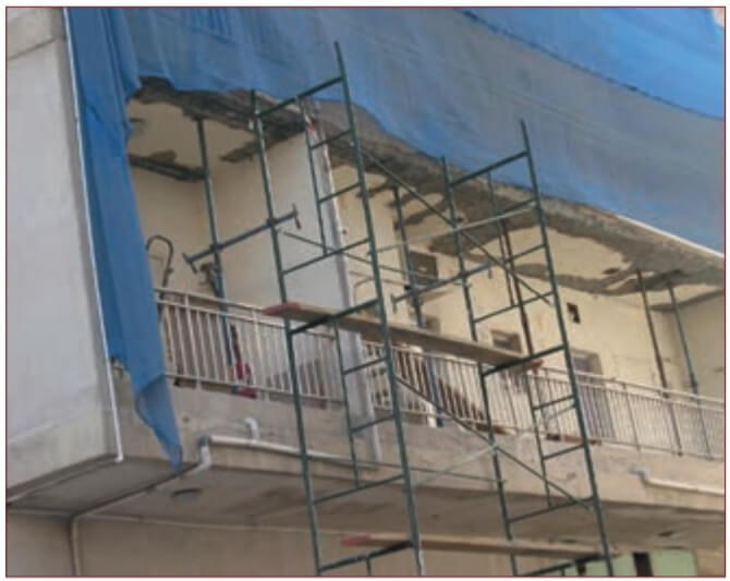 Figure 5. Repair of balcony concrete corrosion and spalling due to multiple factors.