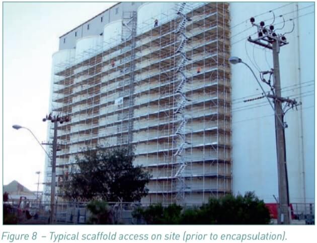 Figure 8. Typical scaffold access on site (prior to encapsulation).