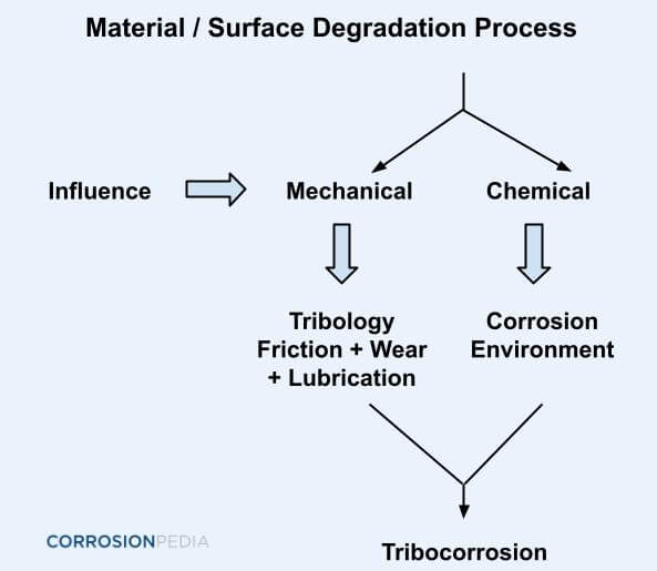 Figure 1. Degradation process leading to tribocorrosion.