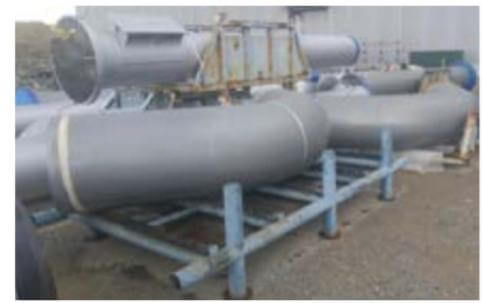 Pipe spools coated with alkylated amine epoxy technology.